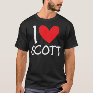 T-shirt J'aime Scott Nom Personnalisé Hommes Mec Meilleur
