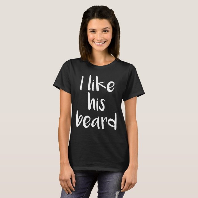 T-shirt J'aime ses couples assortis de compliment de barbe (Devant entier)