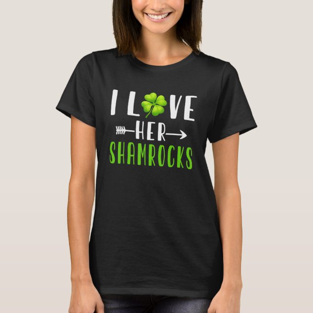 T-shirt J'Aime Ses Shamrocks St Patrick Couples (Devant)