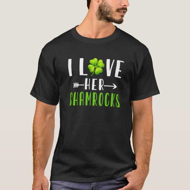 T-shirt J'Aime Ses Shamrocks St Patrick Couples (Devant)
