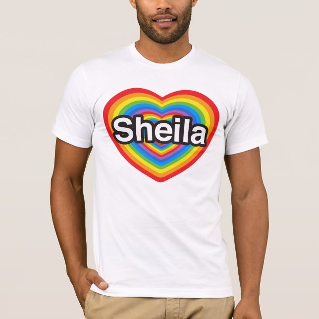 T-shirt J'aime Sheila. Je t'aime Sheila. Cœur (Devant)