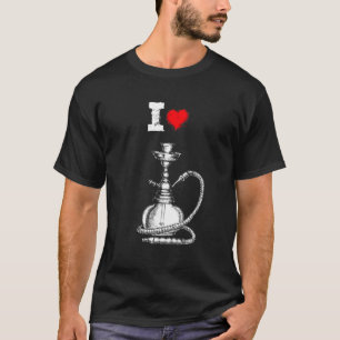 T-shirt J'Aime Shisha Avec Coeur De Tuyau Pour Hookah