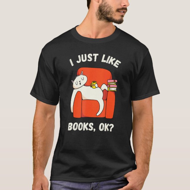 T-shirt J'Aime Simplement Books Reader Bookworm Cat Books (Devant)
