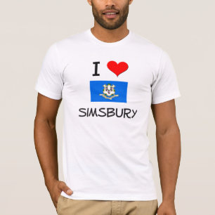 T-shirt J'aime Simsbury le Connecticut