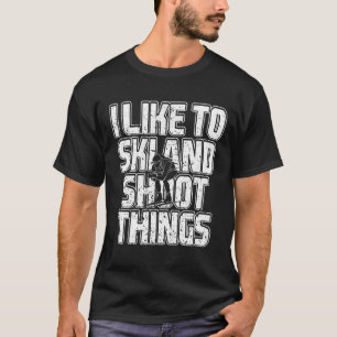 T-shirt J'Aime Skier Et Tirer Des Choses Biathlon Ski 1