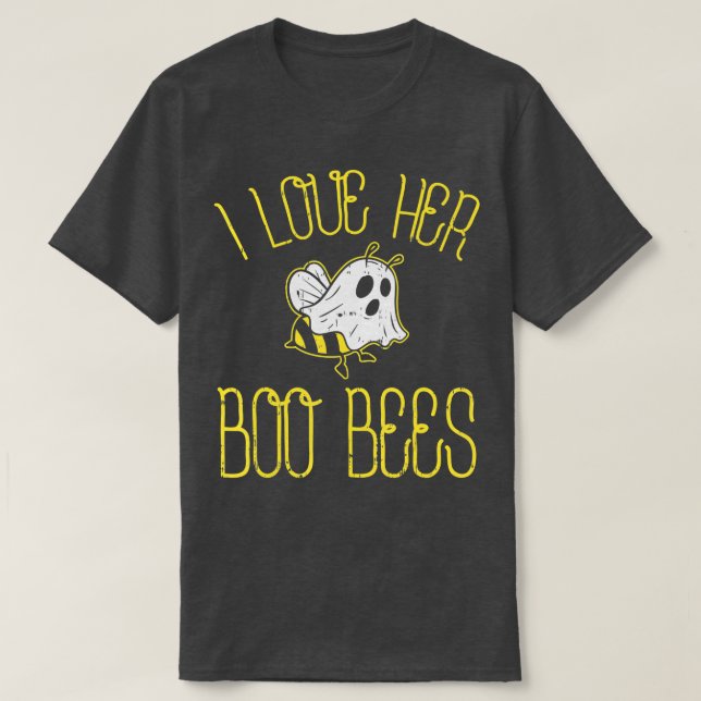 T-shirt J'Aime Son Boo Bees Couples Halloween Costum Adult (Design devant)