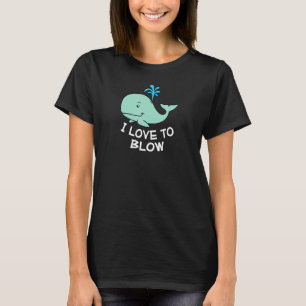 T-shirt J'Aime Souffler De Plaisanterie De Baleine D'Humou