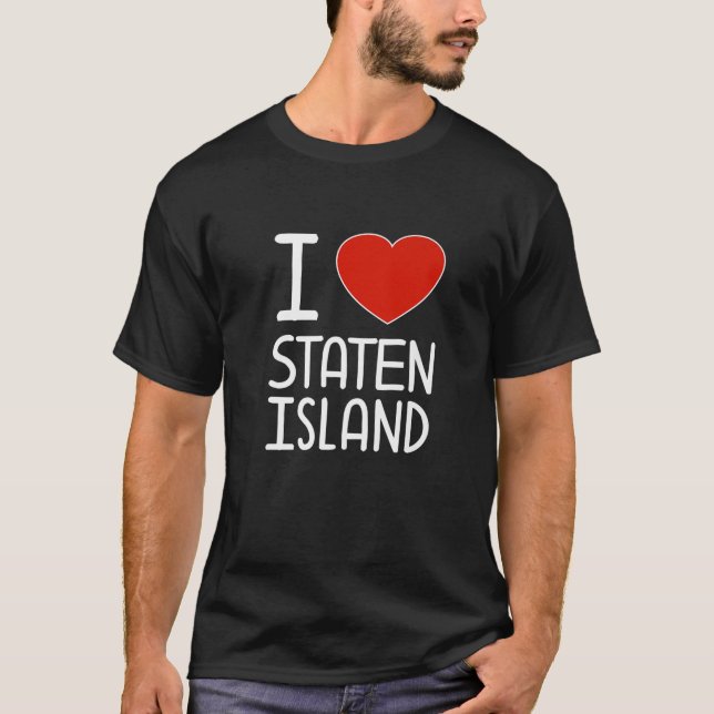 T-shirt J'aime Staten Island Red Heart (Devant)
