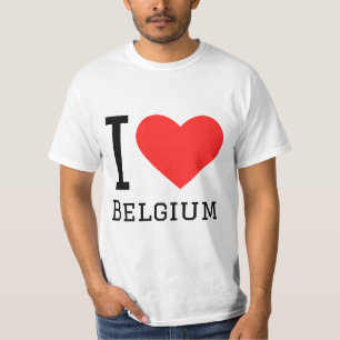 T-shirt J'aime sticker carré Belgique