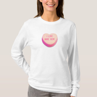 T-shirt J'aime… Sucrerie de coeur de Saint-Valentin