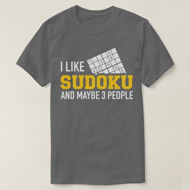 T-shirt J'aime Sudoku et peut-être trois personnes (Design devant)