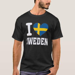 T-shirt J'aime Suède Cœur Souvenir Amants Fierté Voyage
