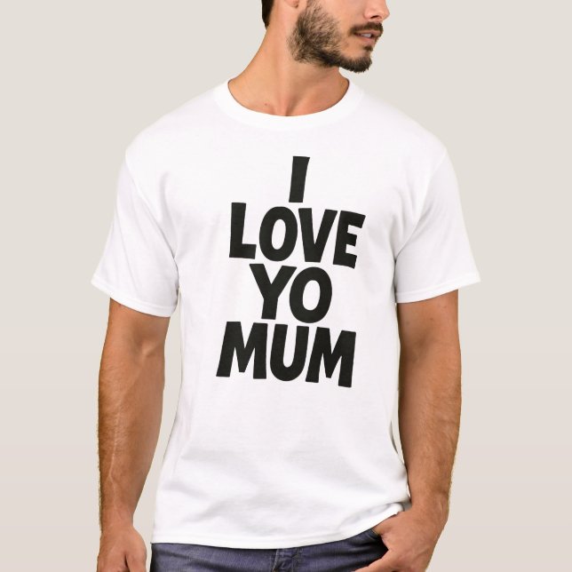 T-shirt J'aime ta mère – Création de typographie drôle et  (Devant)