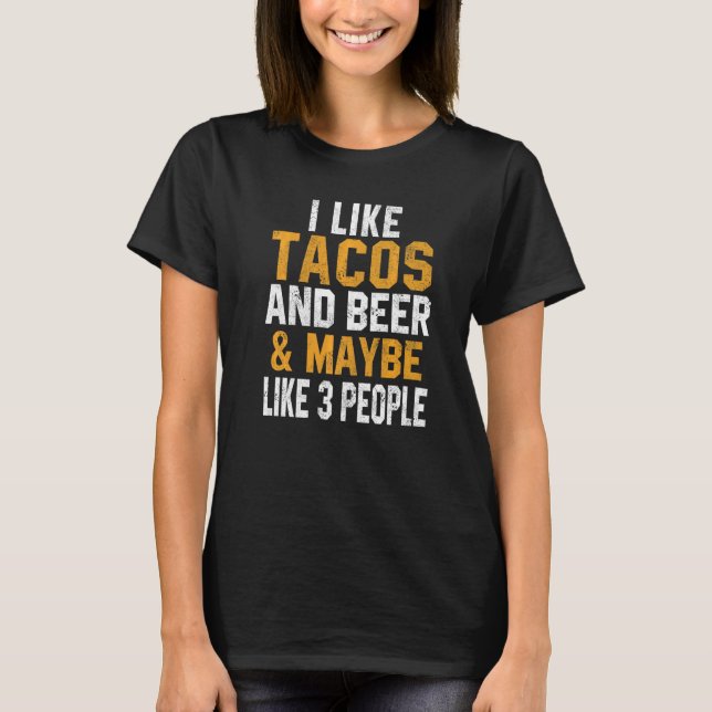 T-shirt J'Aime Tacos Et Bière Cinco De Mayo Nourriture Mex (Devant)