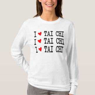 T-shirt J'aime Tai Chi, Coeur Rouge, I Coeur Tai Chi 3 Lig