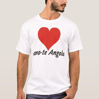 T-shirt - j'aime t'Angola - de coeur - blanc