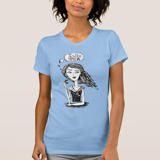 T-shirt J'Aime Tea Ink Dessiner Girl (Devant)