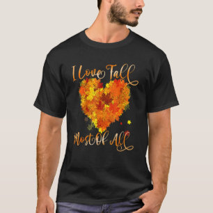 T-shirt J'Aime Tomber La Plupart De Tous Les Feuilles Coeu