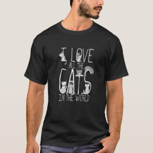 T-shirt J'Aime Tous Les Chats Du Monde Vêtements Pour La V