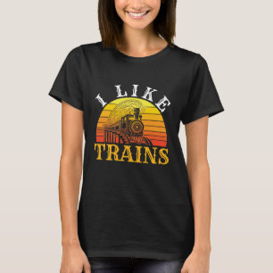 T-shirt J'Aime Trains Retro Train Lover