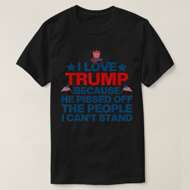 T-shirt J'Aime Trump Parce Qu'Il A Fâché Le Peuple, Je L (Design devant)