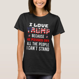 T-shirt J'Aime Trump Parce Qu'Il Empêche Ceux Que Je Ne Pe