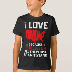 T-shirt J'Aime Trump Parce Qu'Il Empêche Ceux Que Je Ne Pe