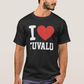 T-shirt J'aime Tuvalu Cœur Souvenir Amoureux Fierté Voyage