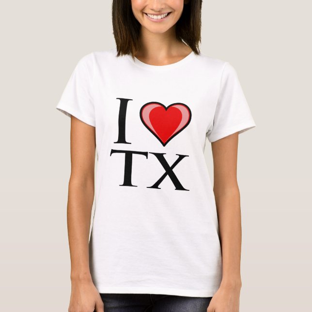 T-shirt J'aime TX - le Texas (Devant)