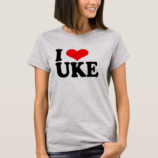 T-shirt J'Aime Uke Ukulele T Shirt (Devant)