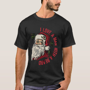 T-shirt J'Aime Un Avec Une Barbe Père Noël