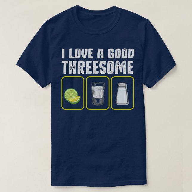 T-shirt J'aime un bon cadeau trois Tequilla Bartender (Design devant)