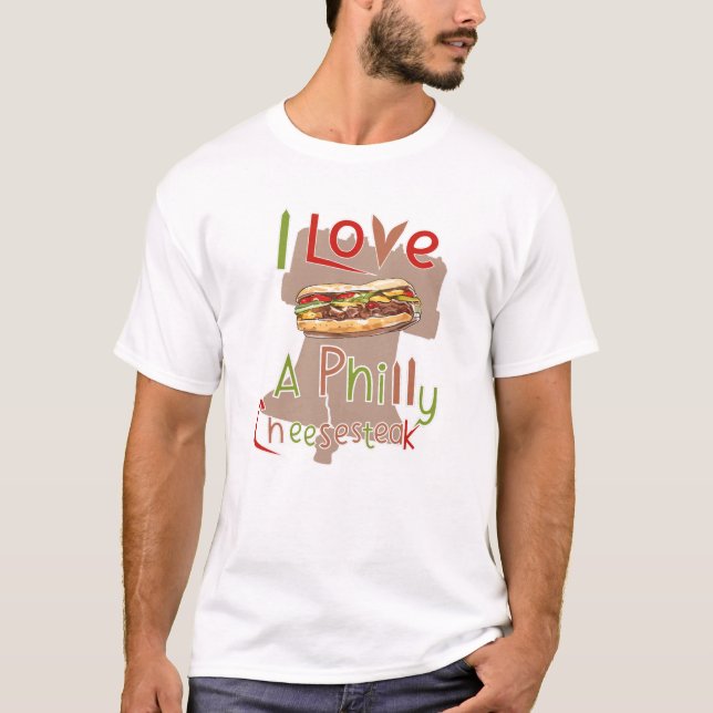 T-shirt J'aime un fromage Philly (Devant)
