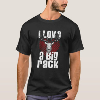 T-shirt J'Aime Un Gros Rack Monté Buck Funny Deer Chasse