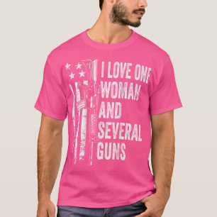 T-shirt J'Aime Une Femme Et Plusieurs Armes À Feu - Mari D