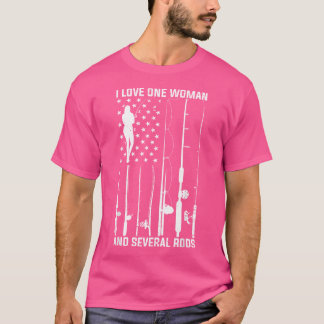 T-shirt J'Aime Une Femme Et Plusieurs Voies De Pêche Drôle