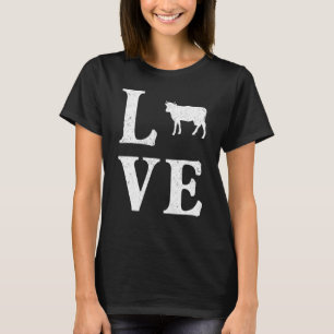 T-shirt J'aime vaches vache fermier laitier ferme