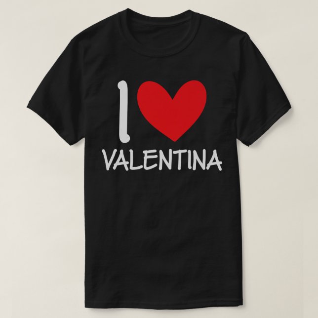 T-shirt J'aime Valentina Nom Personnalisé (Design devant)