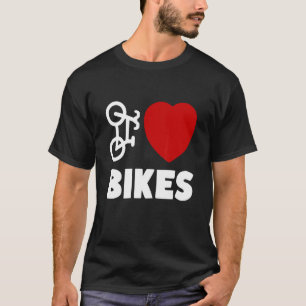 T-shirt J'aime vélos vélo vélo vélo vélo coeur cycliste