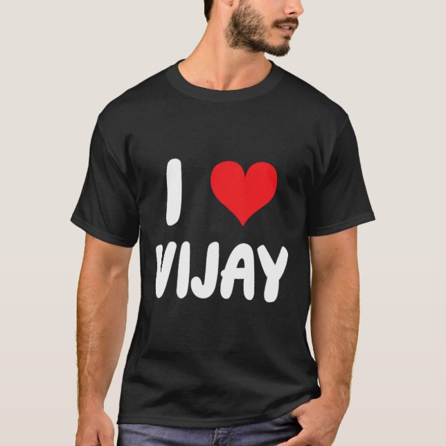 T-shirt J'aime Vijay - Cœur  (Devant)