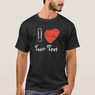 T-shirt J'aime (votre texte) la pièce en t customisée,