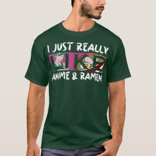 T-shirt J'aime vraiment Anime et Ramen Kawaii Manga