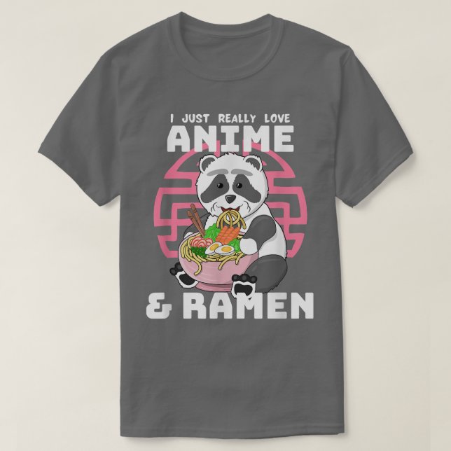T-shirt J'aime vraiment Anime Ramen Panda  (Design devant)