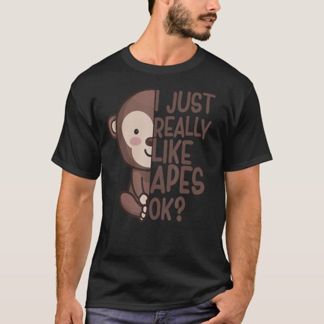 T-shirt J'Aime Vraiment Apes Monkey Apparel Ape Citation F (Devant)