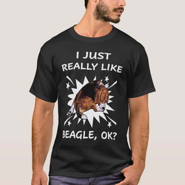 T-shirt J'aime vraiment beaucoup Beagle (Devant)
