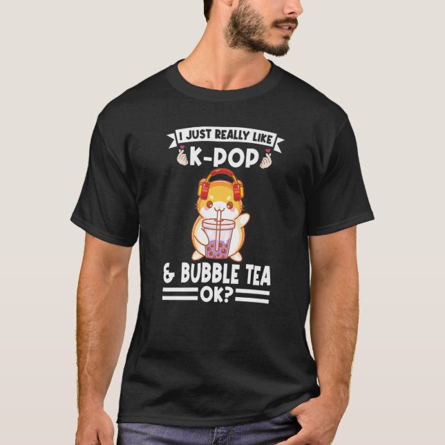 T-shirt J'aime vraiment beaucoup la kpop et le bubble tea  (Devant)