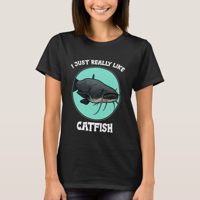 T-shirt J'aime vraiment beaucoup le poisson-chat (Devant)