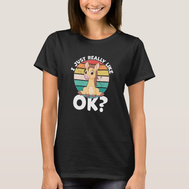 T-shirt J'aime vraiment beaucoup les chevaux (Devant)