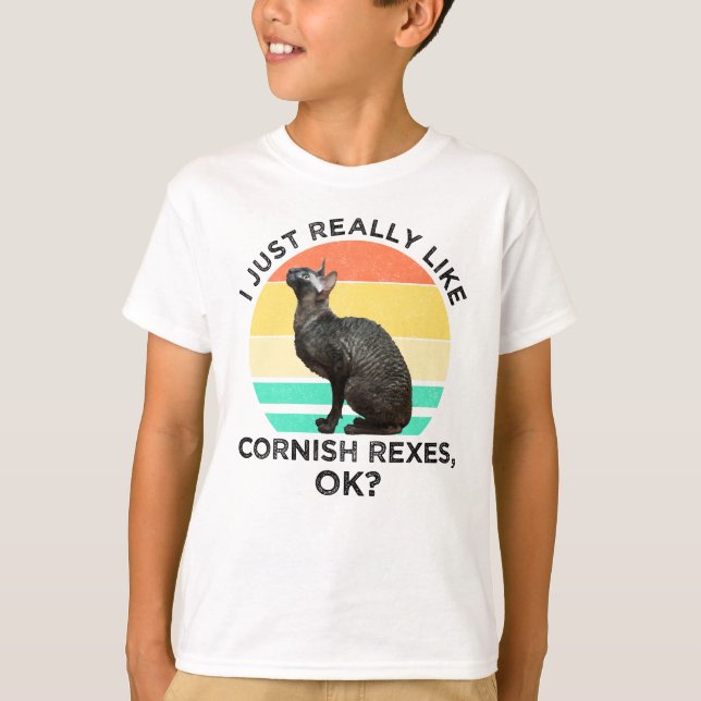 T-shirt J'aime vraiment beaucoup les Cornish Rex, OK ? (Devant)