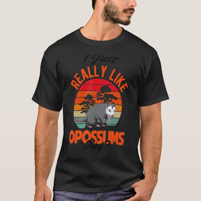 T-shirt J'aime vraiment beaucoup les opossums (Devant)